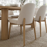 Baguette & Havana 86.5″ Rectangular Solid Oak Dining Table Set for 8 (9-Piece)