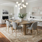 Havana Linen Upholstered Dining Chair with Solid Wood Legs (Set of 8)