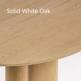Baguette 52" Modern Oak Wood 3-Leg Round Dining Table