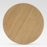 Baguette 52" Modern Oak Wood 3-Leg Round Dining Table
