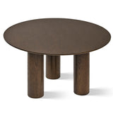 Baguette 52" Modern Oak Wood 3-Leg Round Dining Table