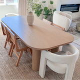 Baguette 86.5" Modern Rectangle Oak Large Dining Table