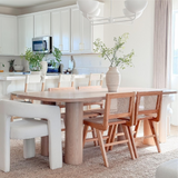 Baguette 86.5" Modern Rectangle Oak Large Dining Table