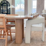 Baguette 86.5" Modern Rectangle Oak Large Dining Table