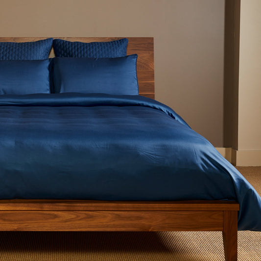 Bamboo Duvet Cover with Shams 3 Piece Set - Indigo