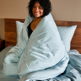 Bamboo 3pc Duvet Cover Set - Sky - Final Sale/No Returns