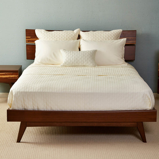 Bamboo Quilted Decorative Pillow - Ivory
