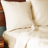 Bamboo Quilted Euro Sham 1 Piece - Ivory