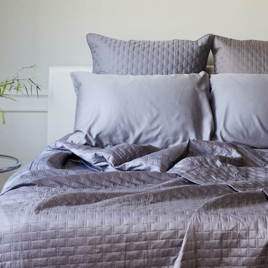 Bamboo Quilted Euro Sham 1 Piece - Platinum