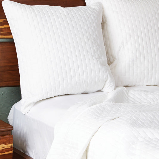 Bamboo Quilted Euro Sham 1 Piece - White