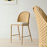 Barcelona 25.5" Beige Rattan Upholstered Counter Stool (Set of 4)