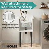 Bari Freestanding and Compact Plastic Laundry Utility Sink with Four Legs, Utility Tub for Laundry Room, Garage or Kitchen