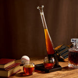 Baseball Themed Whiskey Decanter Set - 20Oz Bat Shaped Decanter