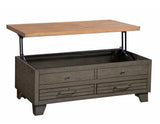 Bear Creek 3-Piece Lift-Top Cocktail Set, Brown (Lift-Top Cocktail & 2 End Tables)