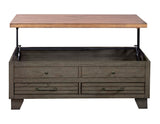 Bear Creek 3-Piece Lift-Top Cocktail Set, Brown (Lift-Top Cocktail & 2 End Tables)