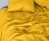 Mustard Linen Sheet Set