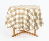 Beige Round Tablecloth - 60 Inch