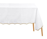 Beige and White Tablecloth