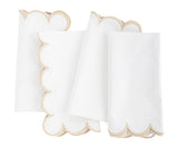 Beige Scalloped Edge Napkins - LongWave