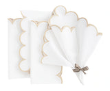 Beige Scalloped Edge Napkins - LongWave