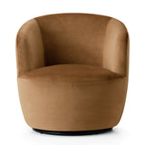 Bella Modern Small Velvet Swivel Barrel Chair (1-Piece)
