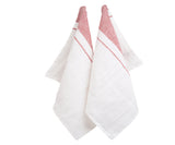 Red Belgian Linen Tea Towels - Set of 2