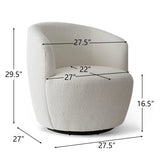 Bella Modern White Boucle Swivel Barrel Chair (1-Piece)