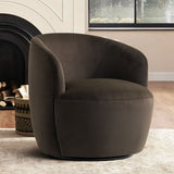 Bella Modern Velvet Swivel Barrel Chair (1-Piece)