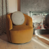 Bella Modern Small Velvet Swivel Barrel Chair (1-Piece)
