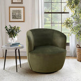 Bella Modern Velvet Swivel Barrel Chair (1-Piece)