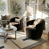 Bella Modern Small Velvet Swivel Barrel Chair (1-Piece)