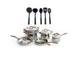 BergHOFF Ouro Gold 16Pc 18/10 Stainless Steel Cookware Set with SS Lids