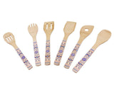 BergHOFF Patterned Bamboo 6Pc Utensil Set, Blue
