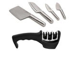 BergHOFF Straight 5pc 18/10 Stainless Steel Specialty Knife Set with 3-Slot Sharpener
