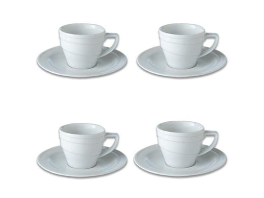 BergHOFF 4Pc Essentials Porcelain Espresso Cup 3.5 oz., and Saucers