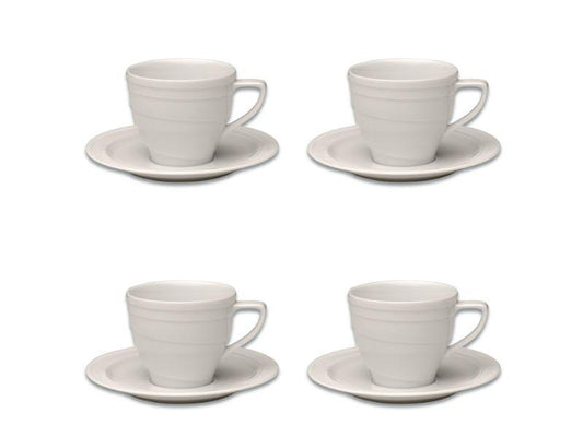 BergHOFF 4Pc Essentials Porcelain Cup 4 oz., and Saucers