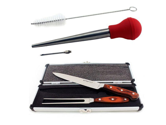 BergHOFF Pakka Wood 6pc Carving Prep and Turkey Baster Set