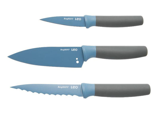 BergHOFF Leo 3Pc Kitchen Knife Starter Set, Blue