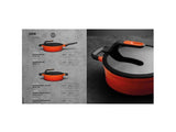 BergHOFF GEM Cast Alum Non-stick 9.5" Covered Saute Pan 3.5Qt., Carribean Red, Stay Cool