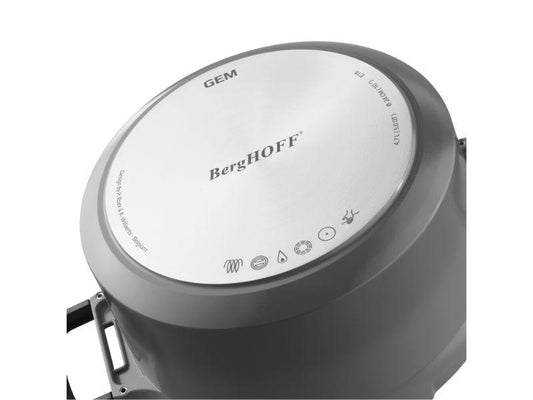 BergHOFF GEM 11" Non-stick Two-Handled Sauté Pan 4.9Qt., Glass Lid, Gray