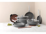 BergHOFF Leo 12.5" Non-stick Wok 6.2Qt., Gray, Glass Lid