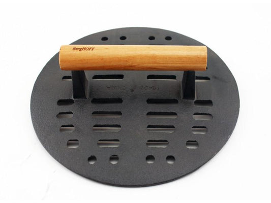 BergHOFF Neo Cast Iron Slotted Steak Press 9", Black
