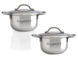 BergHOFF 2.5" Stainless Steel Covered Mini Pots, Set of 4
