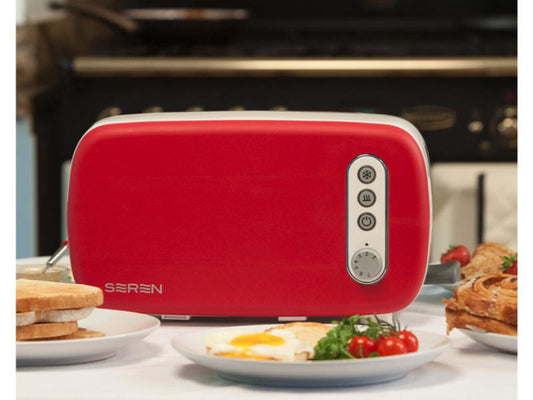 BergHOFF Seren 2Pc Side Loading Toaster with Red Panel