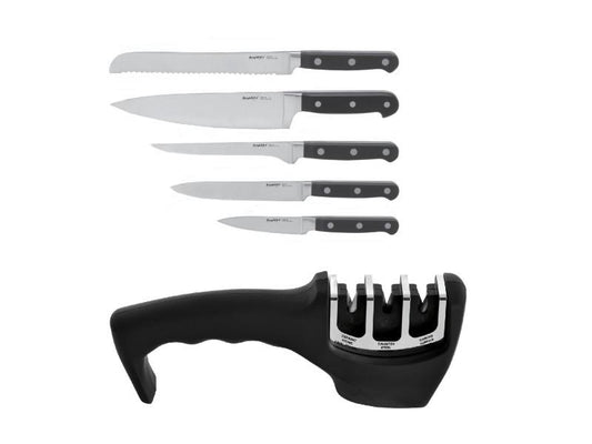 BergHOFF Essentials Contempo 6Pc Stainless Steel Knife Set with Wood Case