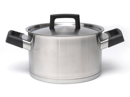 BergHOFF Ron 8" 18/10 Stainless Steel Covered Dutch Oven, 3.1 Qt