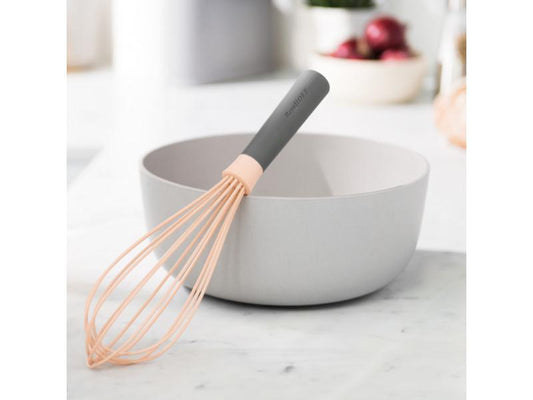 BergHOFF Leo 11" Nonstick Silicone Whisk, Pink & Gray