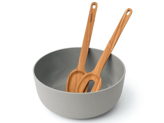BergHOFF Leo 3pc Bamboo Salad Bowl Set with Servers