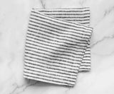Black Linen Striped Napkins - 100% Pure Linen