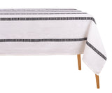 Cotton Tablecloth - Rectangle Tablecloth - Black and White